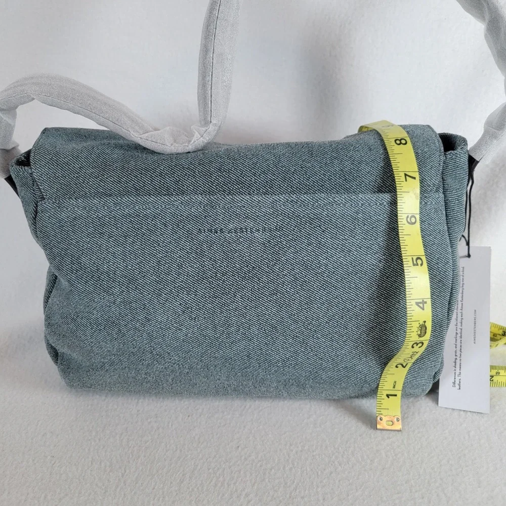 Aimee Kestenberg Womens Essex Bright Denim Leather Shoulder Bag Blue Retro 80s